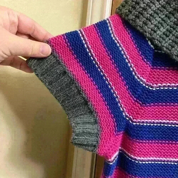 Tommy Hilfiger Short Sleeve Sweater Womens Size XL Blue Gray Striped Colorful - Picture 3 of 9